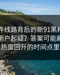 91大事件线路背后的新91黑料为什么总让老用户起疑？答案可能藏在深夜热度回升的时间点里