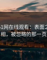深夜里51网在线观看：表面之下的真相，被忽略的那一页