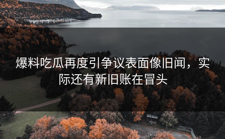爆料吃瓜再度引争议表面像旧闻，实际还有新旧账在冒头