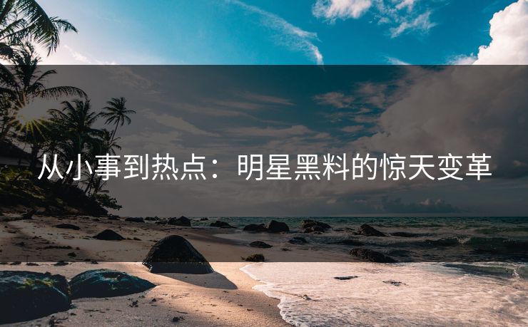 从小事到热点：明星黑料的惊天变革