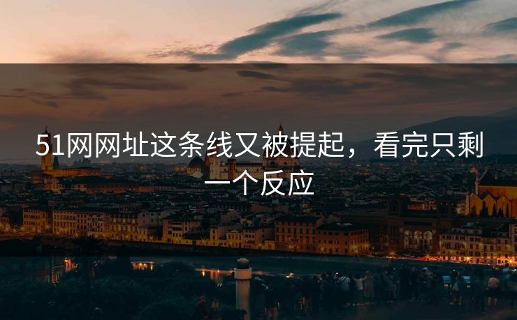 51网网址这条线又被提起，看完只剩一个反应