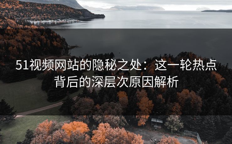 51视频网站的隐秘之处：这一轮热点背后的深层次原因解析