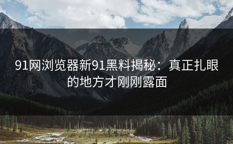 91网浏览器新91黑料揭秘：真正扎眼的地方才刚刚露面
