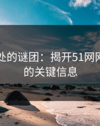 网络深处的谜团：揭开51网网址隐藏的关键信息