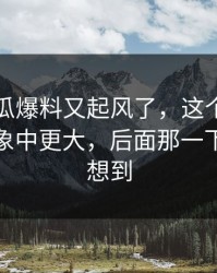 昨晚吃瓜爆料又起风了，这个人的后劲比想象中更大，后面那一下谁都没想到