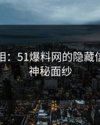揭秘真相：51爆料网的隐藏信息揭开神秘面纱