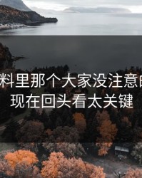吃瓜爆料里那个大家没注意的旧帖，现在回头看太关键