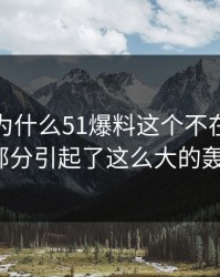 揭秘：为什么51爆料这个不在热搜上的部分引起了这么大的轰动？