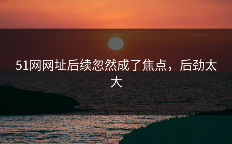 51网网址后续忽然成了焦点，后劲太大