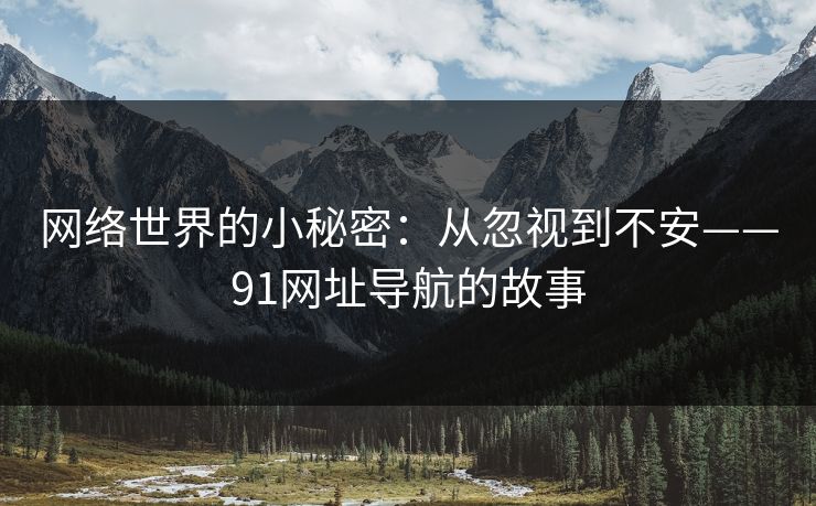 网络世界的小秘密：从忽视到不安——91网址导航的故事