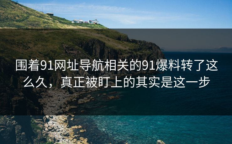 围着91网址导航相关的91爆料转了这么久，真正被盯上的其实是这一步