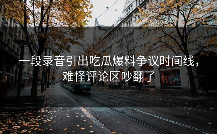 一段录音引出吃瓜爆料争议时间线，难怪评论区吵翻了