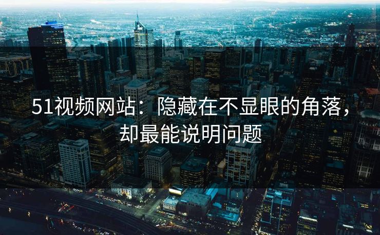 51视频网站：隐藏在不显眼的角落，却最能说明问题